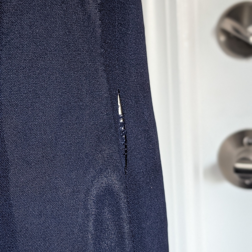 Vintage Navy Dress with Cream Lace Accents - Picture 7 of 15